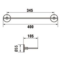 LAUFEN CANA Polička sklenená vrátane držiakov, 40 cm, Chróm 004, H3851310040031