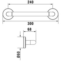 LAUFEN NIARA Madlo, PVD inox kartáčovaná oceľ 161, H3890601610001