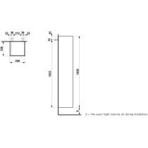 LAUFEN BASE Vysoká skrinka, pánty dvierok vpravo (bočnice korpusu s výrezom), 350x335x1650 mm, Bledý brest 262, H4026821102621
