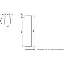 LAUFEN BASE Vysoká skrinka, 2 dvierka a otvorená polica, pánty dvierok vľavo (bočnice korpusu s výrezom), 350x335x1650 mm, Biela matná 260, H4027011102601