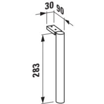 LAUFEN BASE Sada nožičiek (2 ks), výška 283 mm, pre všetky umývadlové skrinky Pro S okrem  H402101/2 a H402111/2, H4029911100001