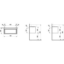 LAUFEN BASE Skrinka pod umývadlo, s 1 zásuvkou, pre umývadlá 813301, 813302, s držiakom z tmavého hliníka, 770x350x360 mm, Bledý brest 262, H4030031102621
