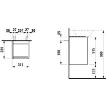 LAUFEN BASE Skrinka pod umývadlo, 1 dvierka, závesy vľavo, 1 vnútorná polička, pre umývadielko 815302, 315x340x515 mm, Biela matná 260, H4030211102601