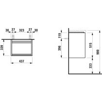 LAUFEN LANI Skrinka pod umývadlo, 2 dvierka, závesy vpravo, pre umývadlo H815081, 435x340x515 mm, Multicolour farby 999, H4035021129991
