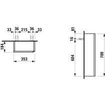 LAUFEN LANI Stredná skrinka, pánty dvierok vľavo, 355x185x700 mm, Špeciálne farby 990, H4037011129901