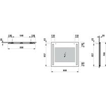 LAUFEN LANI Zrkadlo 800 mm, s 2 LED osvetľovacími prvkami, bez rámu, IP 44, 4 000K, pre externý vypínač, 800x700 mm, Zrkadlo 144, H4038541121441