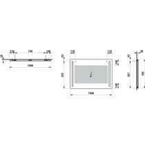 LAUFEN LANI Zrkadlo 1000 mm, s 2 LED osvetľovacími prvkami, bez rámu, IP 44, 4 000K, pre externý vypínač, 1000x700 mm, Zrkadlo 144, H4038551121441
