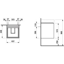 LAUFEN LANI Skrinka pod umývadlo, s 2 zásuvkami, pre umývadlo H815331, 435x450x515 mm, Biela matná 260, H4039221122601