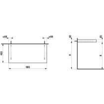 LAUFEN LANI Umývadlová doska 1000, bez výrezu, hrúbka: 65 mm, vr. 2 nástenných držiakov, 985x495x65 mm, Šedá traffic 266, H4046601122661