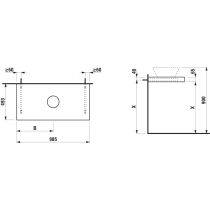 LAUFEN LANI Umývadlová doska 1000, s 1 výrezom uprostred, hrúbka: 65 mm, vr. 2 nástenných držiakov, 985x495x65 mm, Biela matná 260, H4046611122601