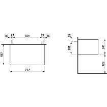 LAUFEN SONAR Skrinka pod umývadlo 800, s 1 zásuvkou, bez výrezu, 775x455x340 mm, Meď 041, H4054100340411