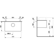 LAUFEN SONAR Skrinka pod umývadlo, s 1 zásuvkou, pre umývadlové misy H812340, H812341, H812342, H812343, s výrezom uprostred, 775x455x340 mm, Zlato 040, H4054110340401