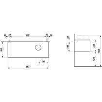 LAUFEN SONAR Skrinka pod umývadlo, s 1 zásuvkou, pre umývadlové misy H812340, H812341, H812342, H812343, s výrezom vpravo, 1175x455x340 mm, Titán & nero marquina 142, H4054230341421