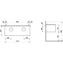 LAUFEN SONAR Skrinka pod umývadlo, s 1 zásuvkou, pre umývadlové misy H812340, H812341, H812342, H812343, s výrezom vľavo a vpravo, 1175x455x340 mm, Zlato & nero marquina 140, H4054240341401