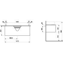 LAUFEN SONAR Skrinka pod umývadlo, s 1 zásuvkou, pre umývadielka H816341/H816342, s výrezom uprostred, 1175x455x340 mm, Zlato 040, H4054510340401