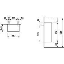 LAUFEN SONAR Skrinka pod umývadlo, 2 dvierka, pre umývadlo H810342, 385x240x600 mm, Zlato 040, H4054820340401