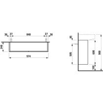 LAUFEN SONAR Skrinka pod umývadlo, 2 dvierka, pre umývadlo H810347, 975x240x600 mm, Biela matná 170, H4054840341701