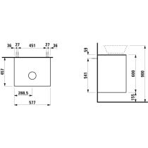 LAUFEN THE NEW CLASSIC Skrinka pod umývadlo 600, s 2 zásuvkami, pre umývadlové misy H812850/H812851/H812852/H812853, 575x455x600 mm, Biela lakovaná 631, H4060020856311