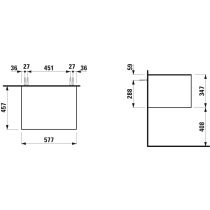 LAUFEN THE NEW CLASSIC Skrinka pod umývadlo 600, s 1 zásuvkou, bez výrezu, 575x455x345 mm, Biela matná 170, H4060050851701