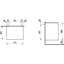 LAUFEN THE NEW CLASSIC Skrinka pod umývadlo 600, s 2 zásuvkami, bez výrezu, 575x455x600 mm, Biela matná 170, H4060060851701
