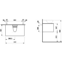 LAUFEN THE NEW CLASSIC Skrinka pod umývadlo 800, s 1 zásuvkou, pre umývadlá H816852, 775x455x345 mm, Šedá traffic 627, H4060130856271