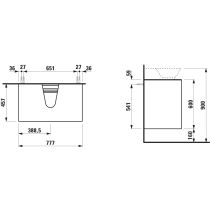 LAUFEN THE NEW CLASSIC Skrinka pod umývadlo 800, s 2 zásuvkami, pre umývadlá H816852, 775x455x600 mm, Biela lakovaná 631, H4060140856311