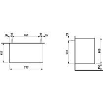 LAUFEN THE NEW CLASSIC Skrinka pod umývadlo 800, s 2 zásuvkami, bez výrezu, 775x455x600 mm, Biela lakovaná 631, H4060160856311