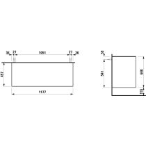 LAUFEN THE NEW CLASSIC Skrinka pod umývadlo 1200, s 2 zásuvkami, bez výrezu, 1175x455x600 mm, Biela lakovaná 631, H4060260856311