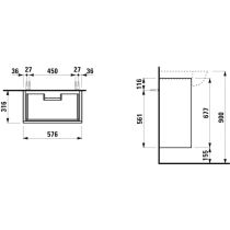 LAUFEN THE NEW CLASSIC Skrinka pod umývadlo, s 2 zásuvkami, pre umývadlá H813853, 575x315x675 mm, Biela matná 170, H4060320851701
