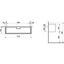 LAUFEN THE NEW CLASSIC Skrinka pod umývadlo, s 1 zásuvkou, pre umývadlá H813858, 1175x315x345 mm, Biela lakovaná 631, H4060510856311