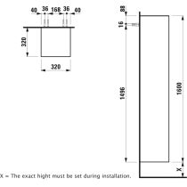 LAUFEN THE NEW CLASSIC Vysoká skrinka, závesy dverí vľavo, 320x320x1600 mm, Černený dub 628, H4060610856281