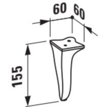 LAUFEN THE NEW CLASSIC Sada nožičiek k nábytku (2 ks), Biela lakovaná 631 H4060740856311