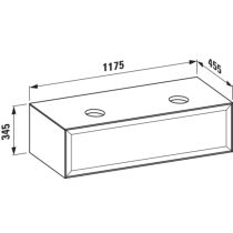 LAUFEN THE NEW CLASSIC Skrinka pod umývadlo 1200, s 1 zásuvkou, pre umývadlové misy H812850/H812851, 1175x455x345 mm, Černený dub 628, H4060800856281