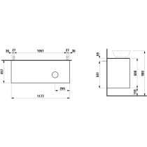 LAUFEN THE NEW CLASSIC Skrinka pod umývadlo 118 × 45 × 35 cm, s 2 zásuvkami, s výrezom vpravo, pre umývadlové misy 812850, 812851, 812852, 812853, 1175x455x600 mm, Biela matná 170, H4060840851701