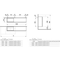 LAUFEN Kartell LAUFEN Skrinka pod umývadlo s dvierkami a dvomi výklopmi, umývadlo vľavo, 1200x270x610 mm, Šedomodrá 645, H4082910336451