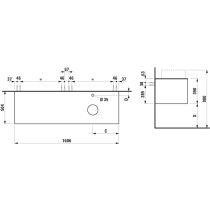 LAUFEN ARUN Zásuvkový element 1600, s 2 zásuvkami, s výrezom vpravo, s vrchnou doskou Ardesia Bianca vr. otvoru pre batériu, 1605x505x390 mm, Noce Canaletto – drevená dyha 630, H4141471516301