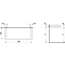 LAUFEN ARUN Umývadlová doska 1200, bez výrezu, hrúbka 80 mm, vr. 2 nástenných držiakov, 1205x505x80 mm, Výber kamenných dekorov 770, H4191201517701
