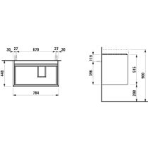 LAUFEN MEDA Skrinka pod umývadlo, s 2 zásuvkami, pre umývadlo H817115, 785x450x515 mm, Šedá traffic 266, H4215920112661
