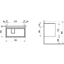 LAUFEN MEDA Skrinka pod umývadlo, s 2 zásuvkami, pre umývadlo H817116, 785x450x515 mm, Šedá traffic 266, H4216020112661