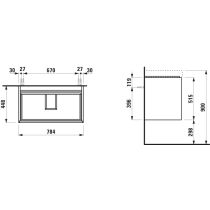 LAUFEN MEDA Skrinka pod umývadlo, s 2 zásuvkami, pre umývadlo H810117, 785x450x515 mm, Šedá traffic 266, H4216120112661