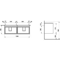 LAUFEN MEDA Skrinka pod umývadlo, so 4 zásuvkami, pre umývadlo H814112, 1285x450x515 mm, Cappuccino 465, H4216440114651