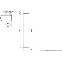 LAUFEN INO Vysoká skrinka, dvere vpravo, 360x305x1800 mm, Tmavý orech 171, H4254520301711