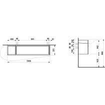 LAUFEN ILBAGNOALESSI Skrinka pod umývadlo 1600, s 1 zásuvkou, s výrezom pre sifón vľavo, pre umývadlo H814971, 1350x320x340 mm, Terracotta 269, H4304510972691