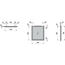 LAUFEN FRAME 25 Zrkadlo s hliníkovým rámom, bez osvetlenia, 600x700 mm, Čierna matná 450, H4474029004501