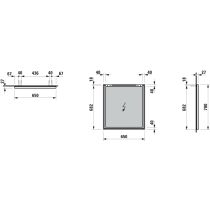 LAUFEN FRAME 25 Zrkadlo s hliníkovým rámom, bez osvetlenia, 650x700 mm, Čierna matná 450, H4474039004501