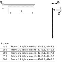 LAUFEN FRAME 25 Horizontálne prídavné osvetlenie, Chróm matná 007, H4474719000071