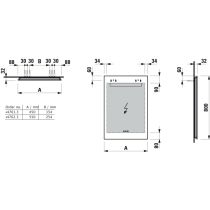 LAUFEN LEELO Zrkadlo, 550 mm v hliníkovom ráme, s vodorovným LED osvetlením a priestorovým osvetlením, 3 dotykové senzory (Zap-Vyp/Stmievanie/Zmena farebnej teploty 2700 - 6000 K), IP44, 550x800 mm, Zrkadlo 144, H4476239501441