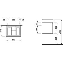 LAUFEN LAUFEN PRO S Skrinka pre umývadlo 818958, 510x370x390 mm, Biela 475, H4830220954751