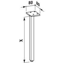 LAUFEN LAUFEN PRO Sada nožičiek k nábytku (2 ks), výška 283 mm, Chróm 004 H4830900950041