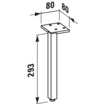 LAUFEN LAUFEN PRO S Sada nožičiek k nábytku (2 ks), výška 293 mm, Chróm 004 H4831050960041